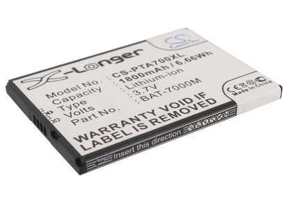 3.7V, 1800mAh, Li-ion Battery fits Pantech, T100k, 6.66Wh