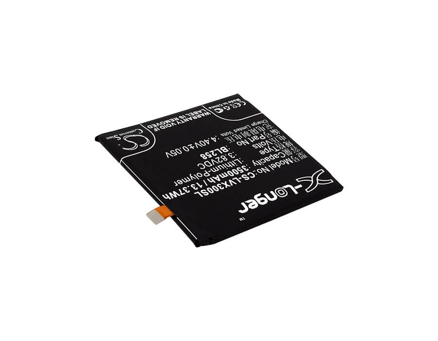 3.82V, 3500mAh, Li-Polymer Battery fits Lenovo, Lemon X3, Lemon X3 Dual Sim Td-lte, 13.37Wh