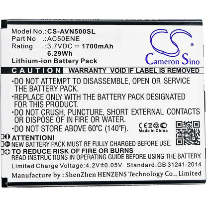 3.7V, 1700mAh, Li-ion Battery fits Archos, 50e Neon, 6.29Wh