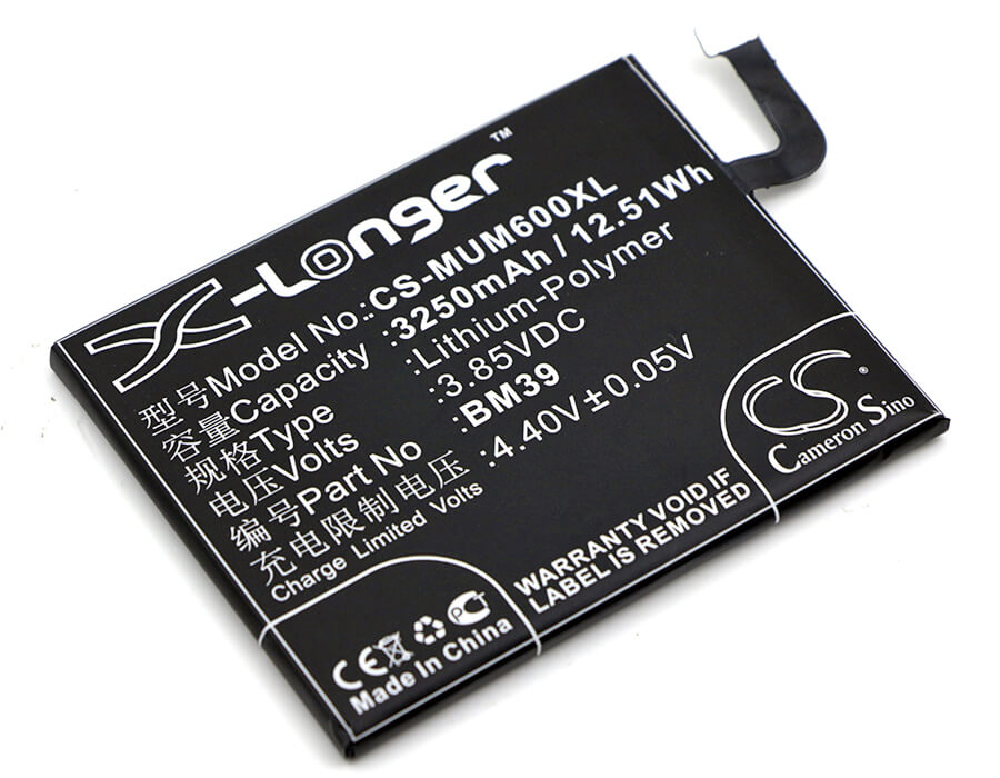 3.85V, 3250mAh, Li-Polymer Battery fits Redmi, 6, 6 Dual Sim Td-lte, 12.5125Wh