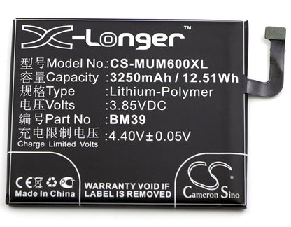 3.85V, 3250mAh, Li-Polymer Battery fits Xiaomi, Mi 6, Mi 6 Dual Sim, 12.5125Wh