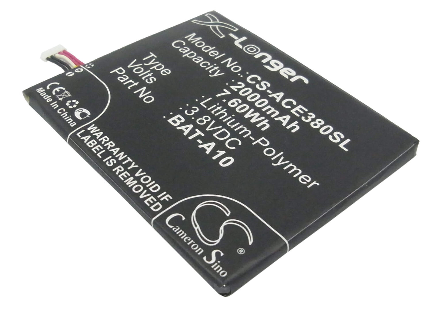 3.8V, 2000mAh, Li-Polymer Battery fits Acer, E380, Liquid E3, 7.6Wh