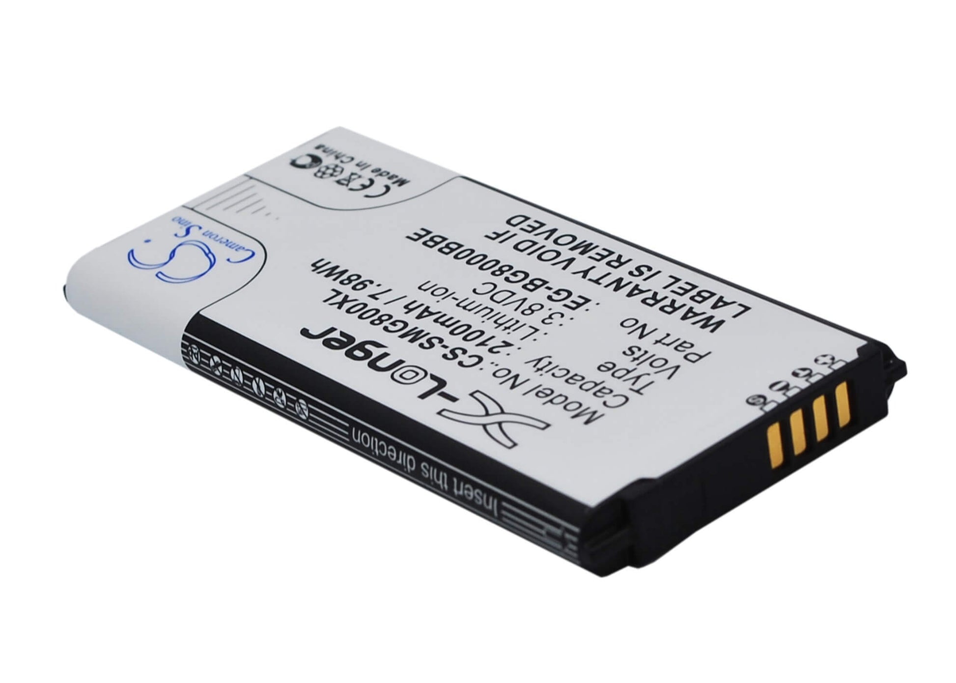 3.85V, 2100mAh, Li-ion Battery fits Samsung, Galaxy S5 Dx, Galaxy S5 Mini, 8.085Wh