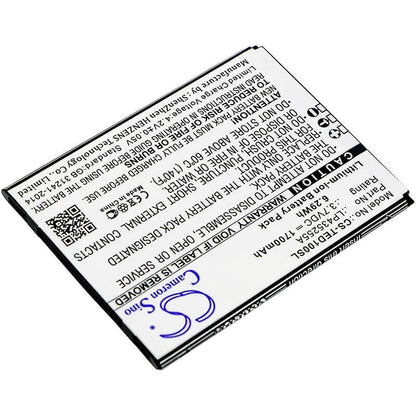 3.7V, 1700mAh, Li-ion Battery fits Telefunken, Selfie Ts1, 6.29Wh
