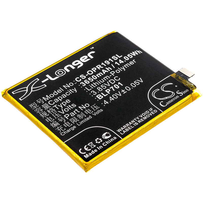 3.85V, 3650mAh, Li-Polymer Battery fits Oppo, 1917, Cph1917, 14.0525Wh