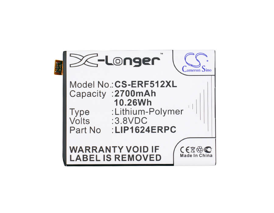 3.8V, 2700mAh, Li-Polymer Battery fits Sony Ericsson, F5121, F5122, 10.26Wh
