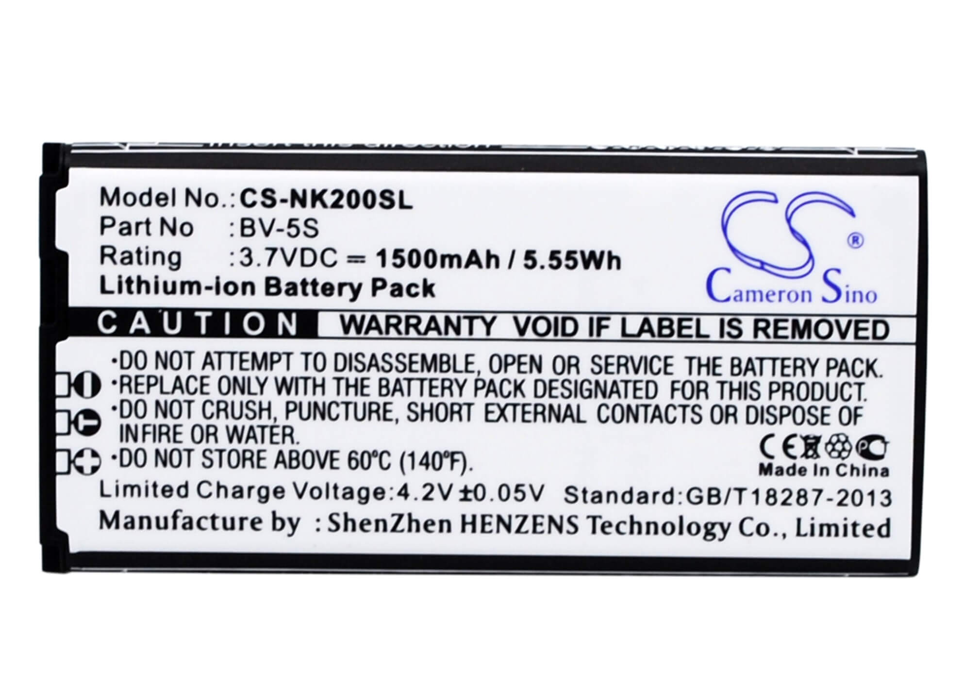 3.7V, 1500mAh, Li-ion Battery fits Nokia, Rm-1013, X2, 5.55Wh