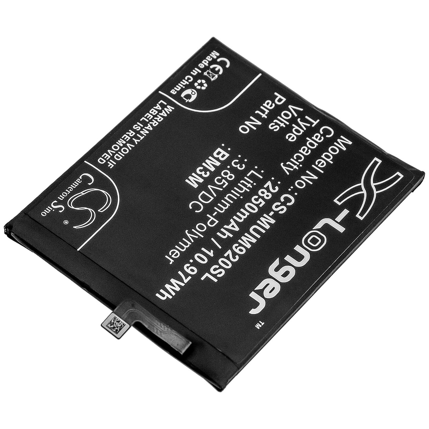 3.85V, 2850mAh, Li-Polymer Battery fits Xiaomi, Mi 9se, 10.9725Wh