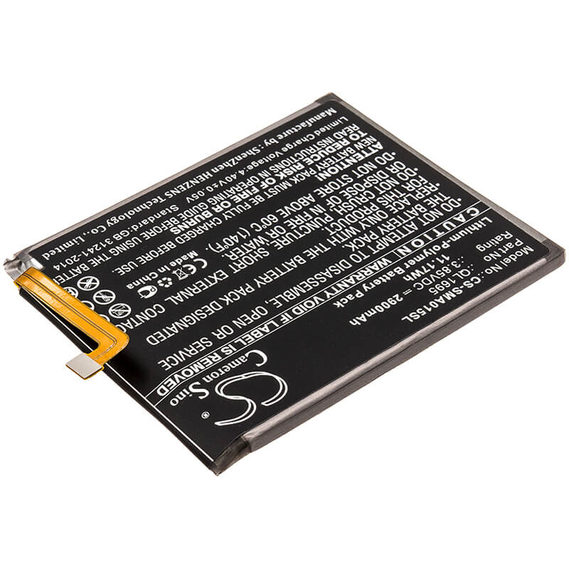 3.85V, 2900mAh, Li-Polymer Battery fits Samsung, Galaxy A01, Galaxy A01 2019, 11.165Wh