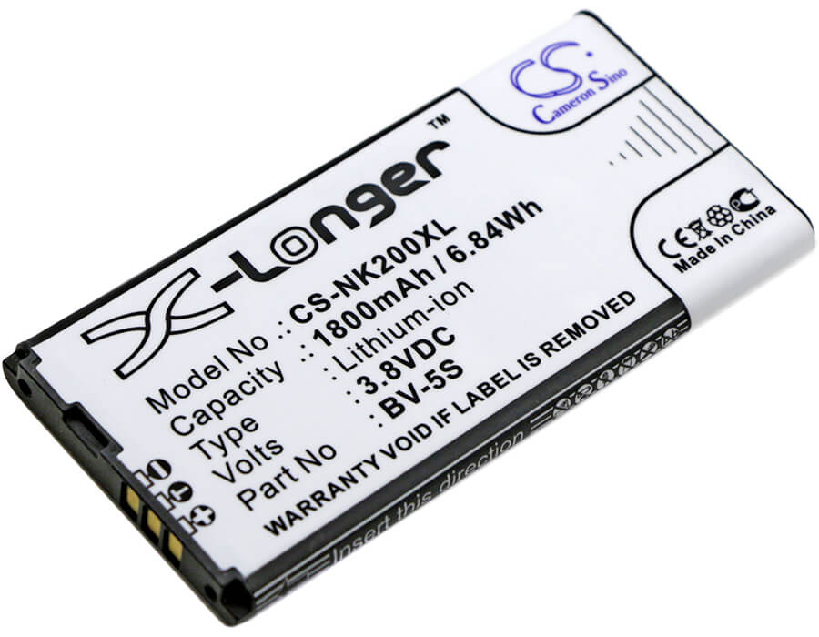 3.8V, 1800mAh, Li-ion Battery fits Nokia, Rm-1013, X2, 6.84Wh