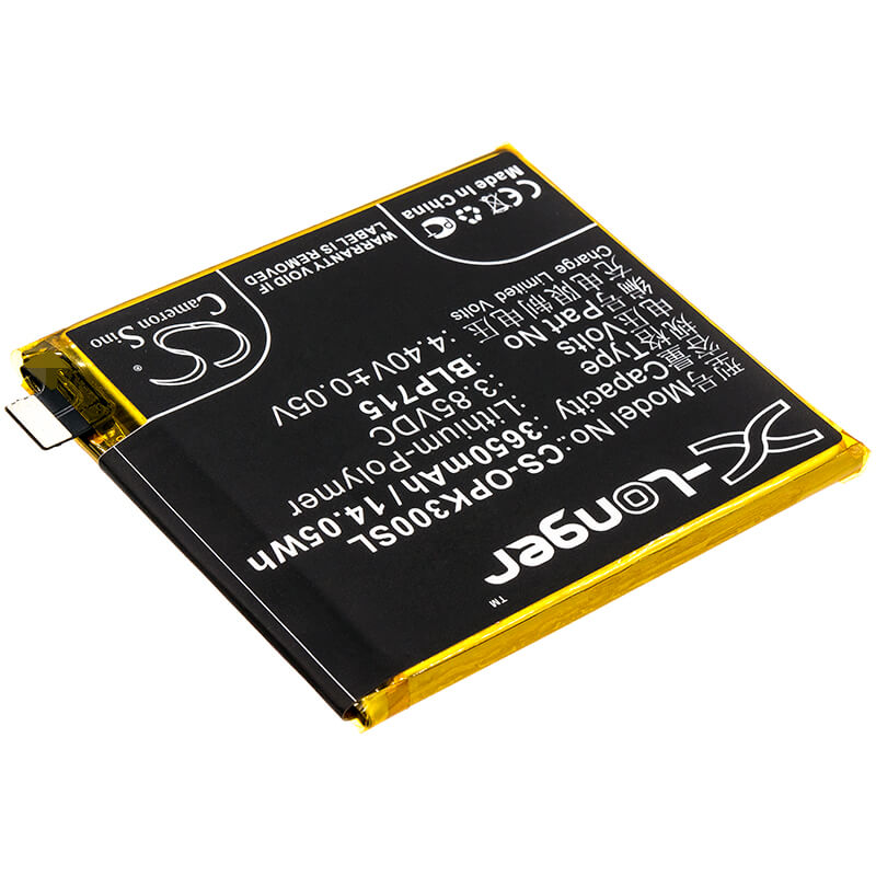 3.85V, 3650mAh, Li-Polymer Battery fits Oppo, K3, K3 Premium Edition, 14.0525Wh