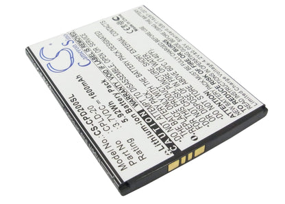 3.7V, 1600mAh, Li-ion Battery fits Coolpad, 8730, 8736, 5.92Wh
