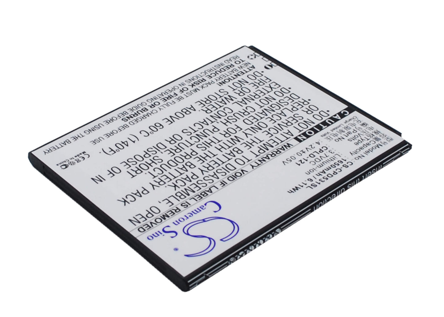 3.7V, 1650mAh, Li-ion Battery fits Coolpad, 5311, 7251, 6.105Wh