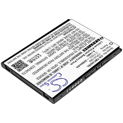 3.7V, 2200mAh, Li-Polymer Battery fits Coolpad, Catalyst 3622a, 8.14Wh