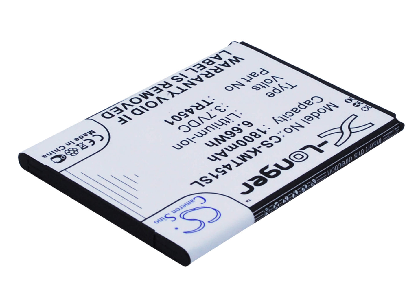 3.7V, 1800mAh, Li-ion Battery fits Kazam, Trooper 451, Trooper 451 Dual Sim, 6.66Wh