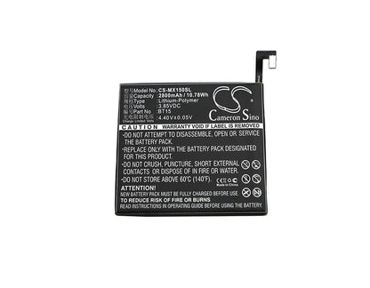 3.85V, 2800mAh, Li-Polymer Battery fits Meizu, M3s, Meilan 3s, 10.78Wh
