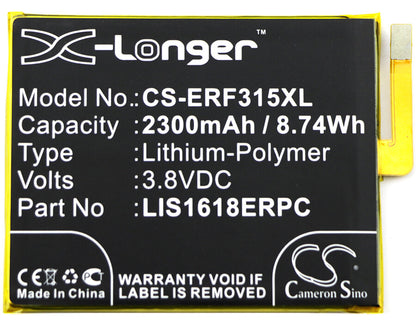 3.8V, 2300mAh, Li-Polymer Battery fits Sony, F3311, F3313, 8.74Wh