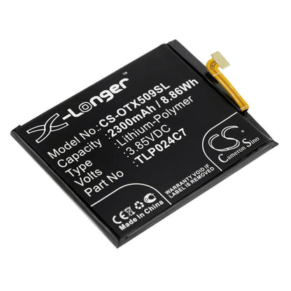 3.85V, 2300mAh, Li-Polymer Battery fits Alcatel, 1x, 1x Dual Sim, 8.855Wh