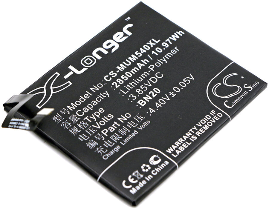 3.85V, 2850mAh, Li-Polymer Battery fits Xiaomi, Meri, Mi 5c, 10.9725Wh