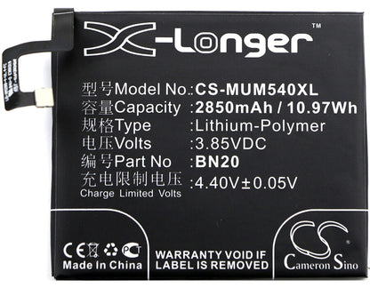 3.85V, 2850mAh, Li-Polymer Battery fits Xiaomi, Meri, Mi 5c, 10.9725Wh