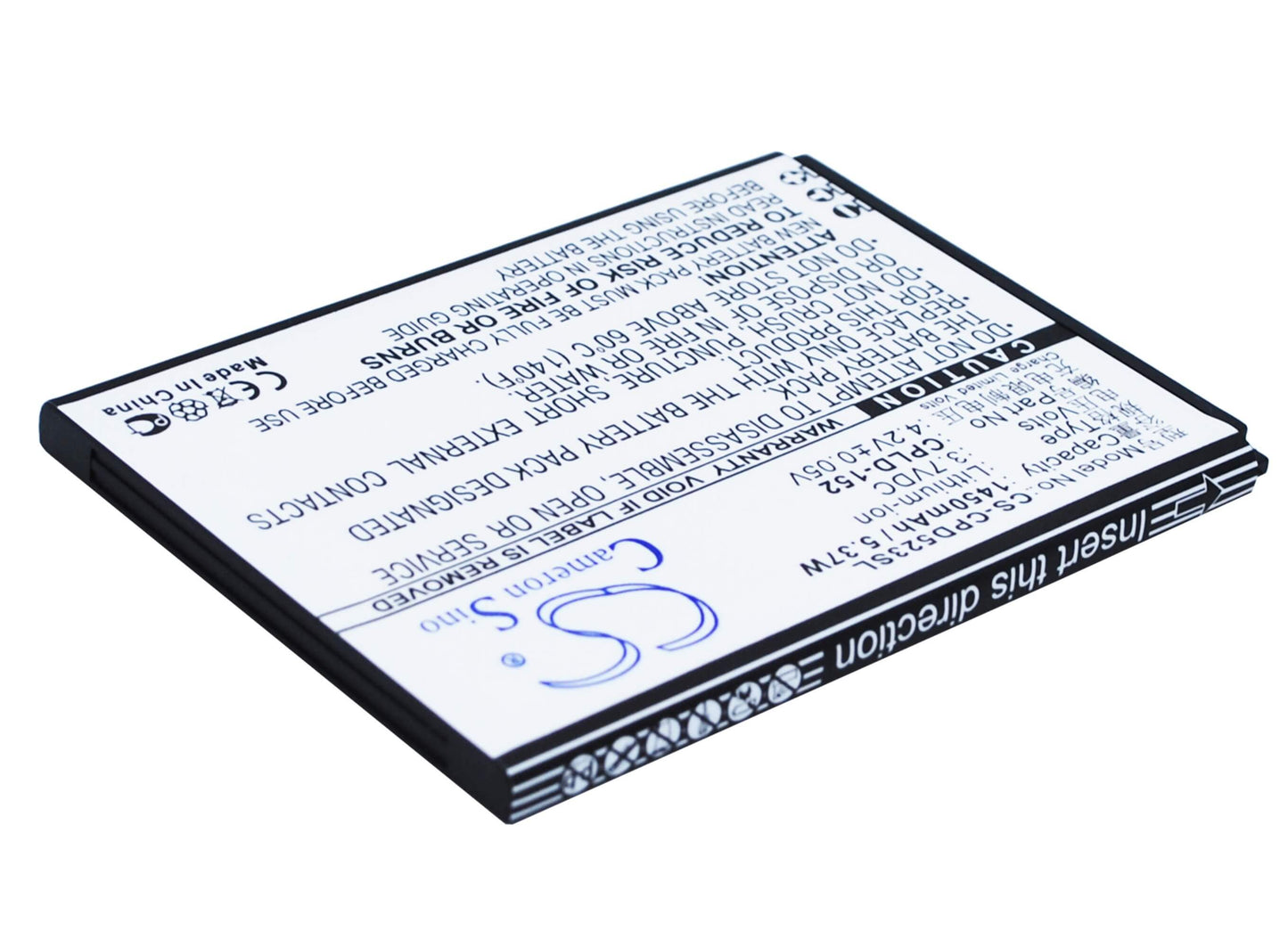 3.7V, 1450mAh, Li-ion Battery fits Coolpad, 5263, 5360, 5.365Wh