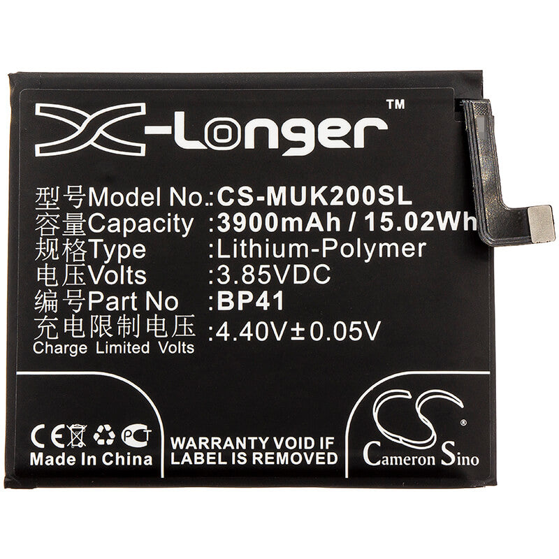 3.85V, 3900mAh, Li-Polymer Battery fits Redmi, K20, M1903f10a, 15.015Wh