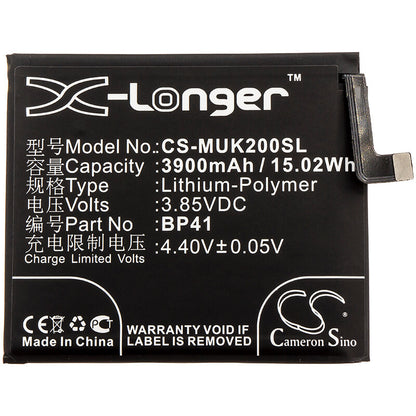 3.85V, 3900mAh, Li-Polymer Battery fits Redmi, K20, M1903f10a, 15.015Wh