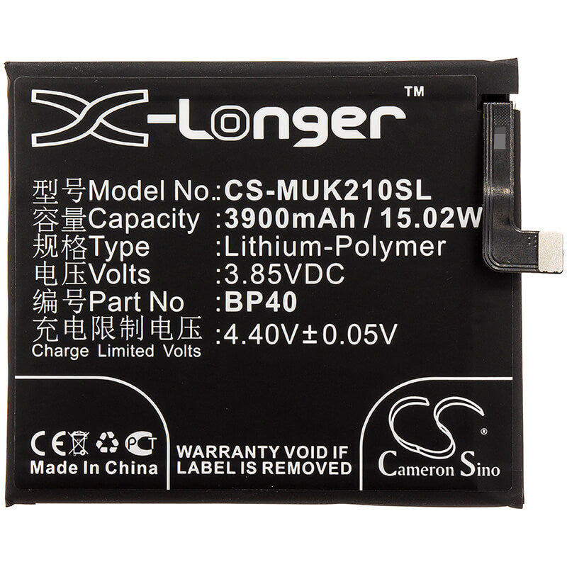 3.85V, 3900mAh, Li-Polymer Battery fits Xiaomi, M1903f11a, M1903f11c, 15.015Wh