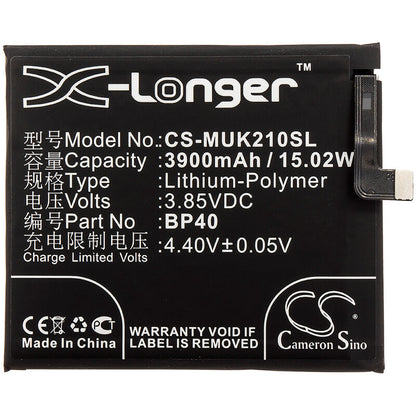 3.85V, 3900mAh, Li-Polymer Battery fits Xiaomi, M1903f11a, M1903f11c, 15.015Wh