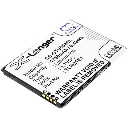 3.7V, 1750mAh, Li-ion Battery fits Alcatel, Ot-5047u, U5 Hd, 6.475Wh