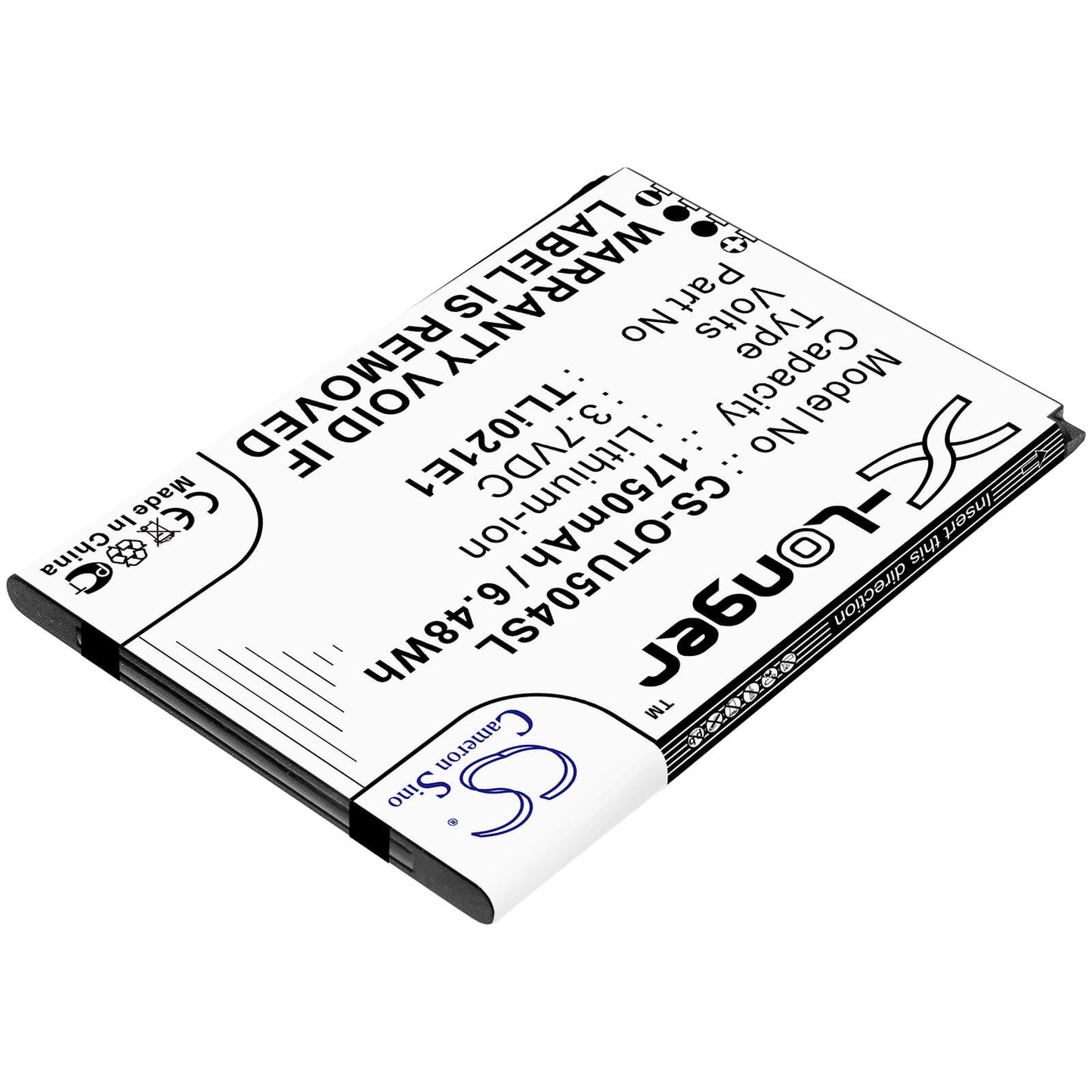 3.7V, 1750mAh, Li-ion Battery fits Alcatel, Ot-5047u, U5 Hd, 6.475Wh
