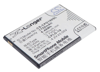 3.7V, 1750mAh, Li-ion Battery fits Coolpad, 5895, 5930, 6.475Wh