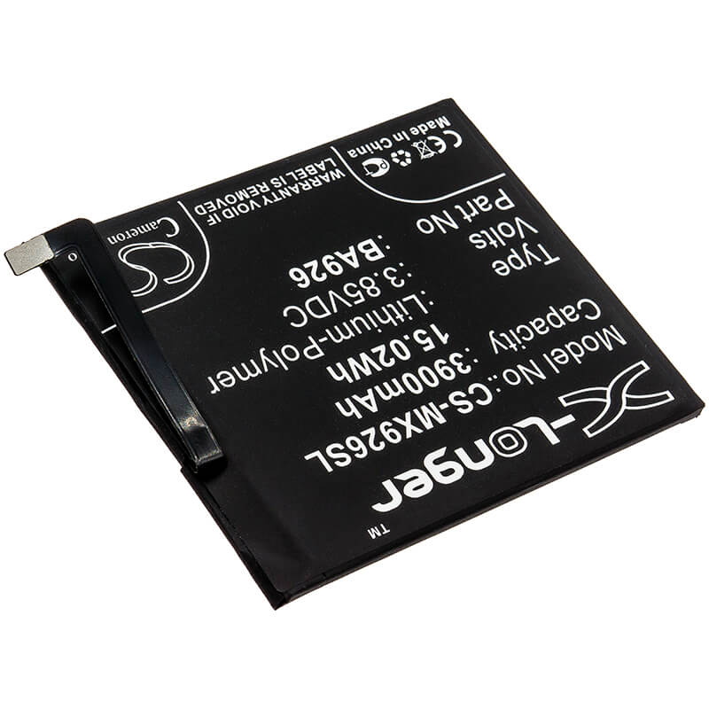 3.85V, 3900mAh, Li-Polymer Battery fits Meizu, 16xs, M1926, 15.015Wh