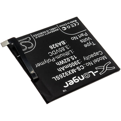 3.85V, 3900mAh, Li-Polymer Battery fits Meizu, 16xs, M1926, 15.015Wh