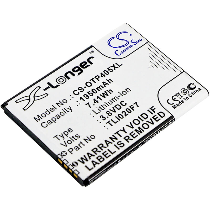 3.8V, 1950mAh, Li-ion Battery fits Alcatel, One Touch 4 5.0, One Touch Pixi 4 (5), 7.41Wh