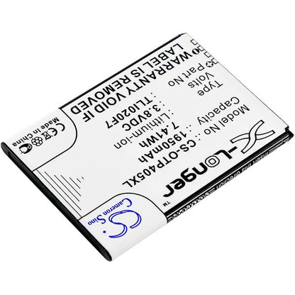 3.8V, 1950mAh, Li-ion Battery fits Alcatel, One Touch 4 5.0, One Touch Pixi 4 (5), 7.41Wh