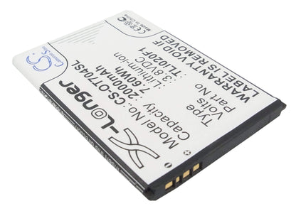 3.8V, 2000mAh, Li-ion Battery fits Alcatel, 5044, 5044d, 7.6Wh