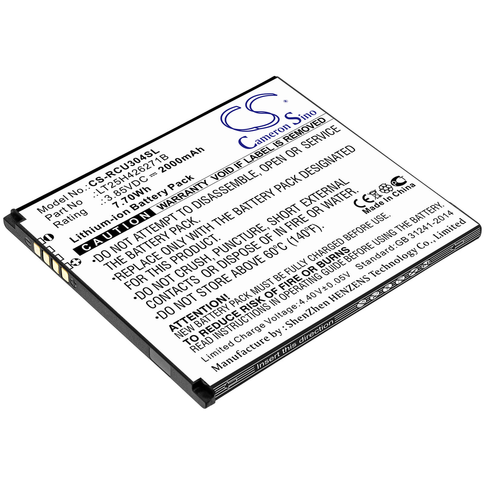 3.85V, 2000mAh, Li-ion Battery fits At&t, Radiant Core, U304aa, 7.7Wh