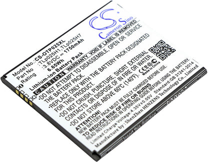 3.8V, 1750mAh, Li-ion Battery fits Alcatel, One Touch Pop 4, One Touch Pop 4 Lte, 6.65Wh