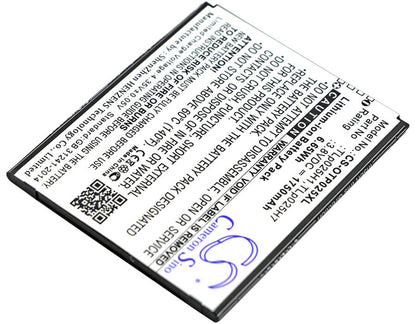 3.8V, 1750mAh, Li-ion Battery fits Alcatel, One Touch Pop 4, One Touch Pop 4 Lte, 6.65Wh