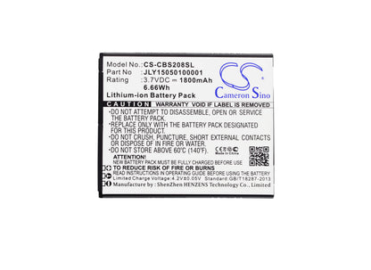 3.7V, 1800mAh, Li-ion Battery fits Alta Calidad, B10, 6.66Wh