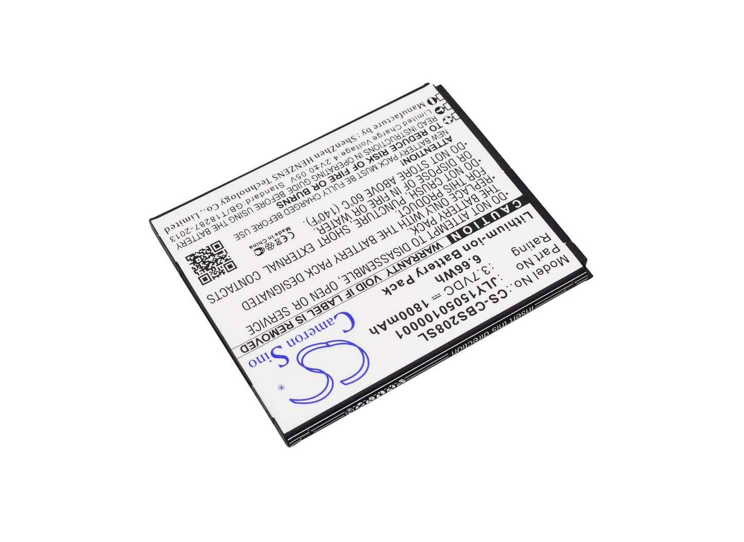 3.7V, 1800mAh, Li-ion Battery fits Cubot, S208, S208a, 6.66Wh