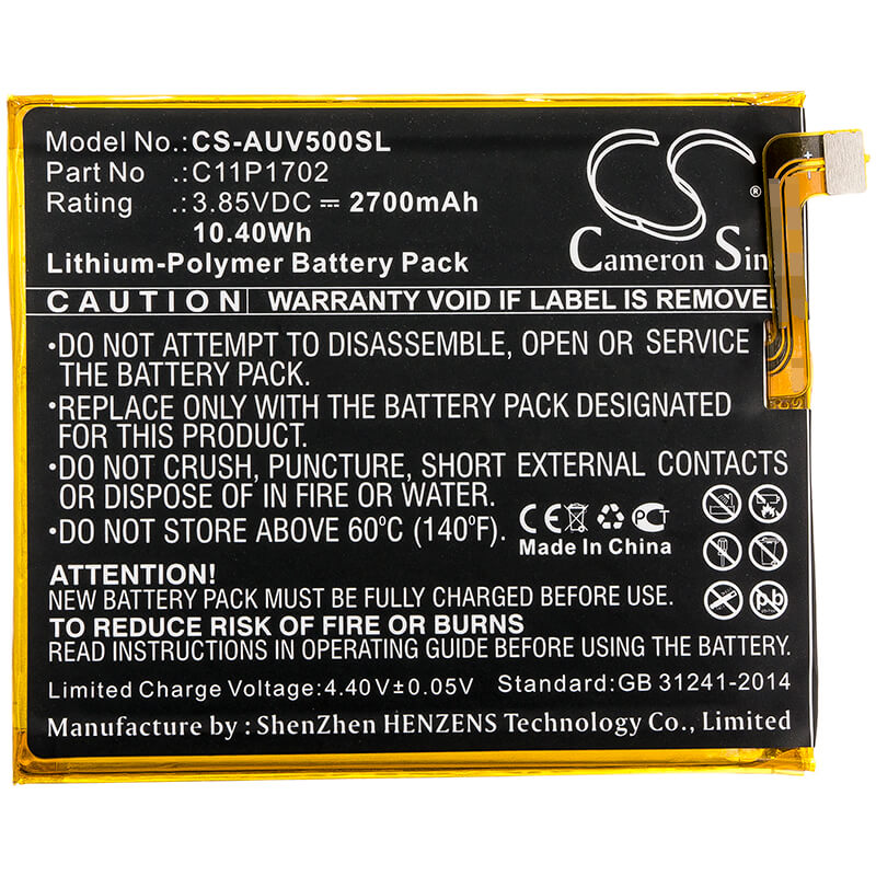 3.85V, 2700mAh, Li-Polymer Battery fits Asus, A009, V500kl, 10.395Wh