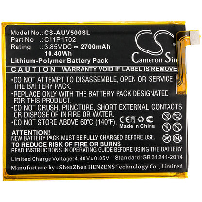 3.85V, 2700mAh, Li-Polymer Battery fits Asus, A009, V500kl, 10.395Wh
