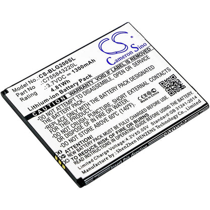 3.7V, 1300mAh, Li-ion Battery fits Blu, S010q, S0250uu, 4.81Wh