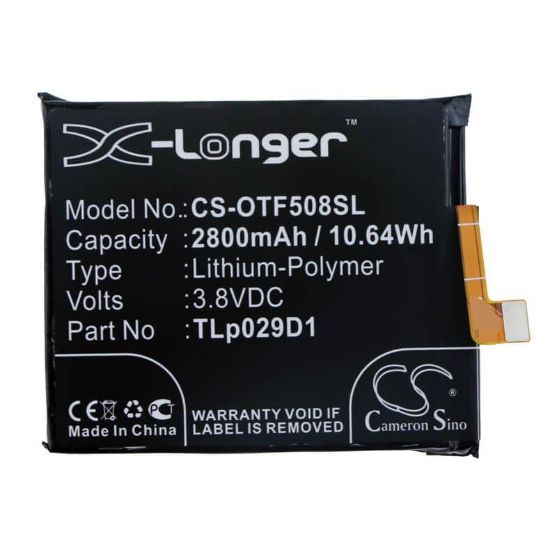 3.8V, 2800mAh, Li-Polymer Battery fits Alcatel, 3, 3l, 10.64Wh
