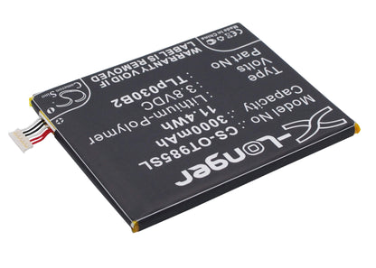 3.8V, 3000mAh, Li-Polymer Battery fits Alcatel, One Touch Flash 2, One Touch Flash 2 Dual Sim, 11.4Wh
