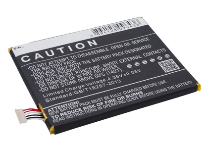 3.8V, 3000mAh, Li-Polymer Battery fits Alcatel, One Touch Flash 2, One Touch Flash 2 Dual Sim, 11.4Wh