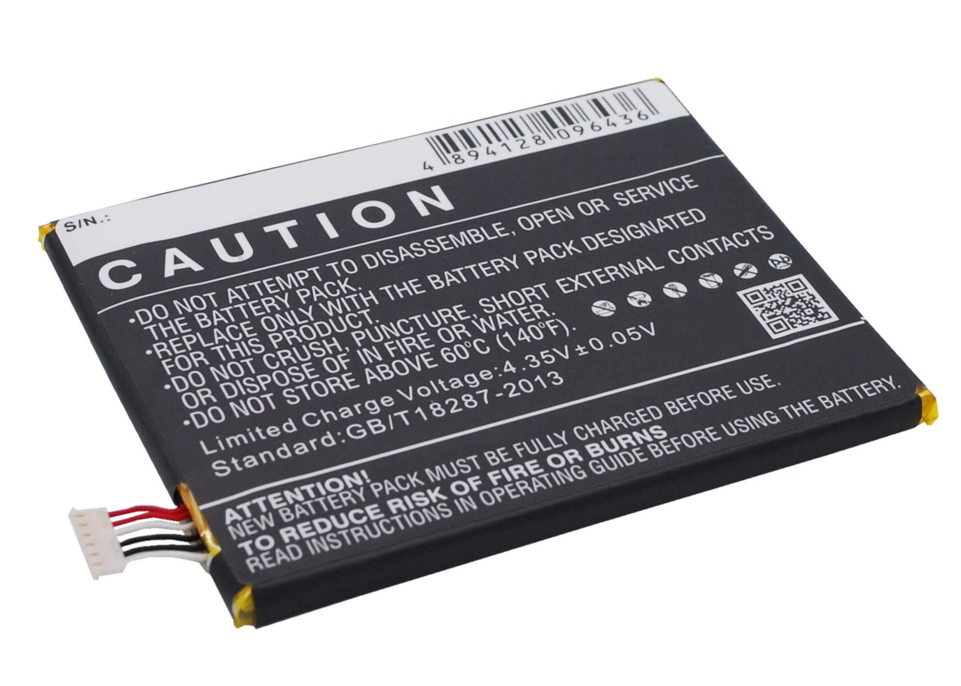 3.8V, 3000mAh, Li-Polymer Battery fits Vodafone, Ot-985n, Smart 4 Power, 11.4Wh