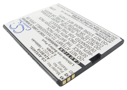 3.7V, 1600mAh, Li-ion Battery fits Avus, 24, A24, 5.92Wh
